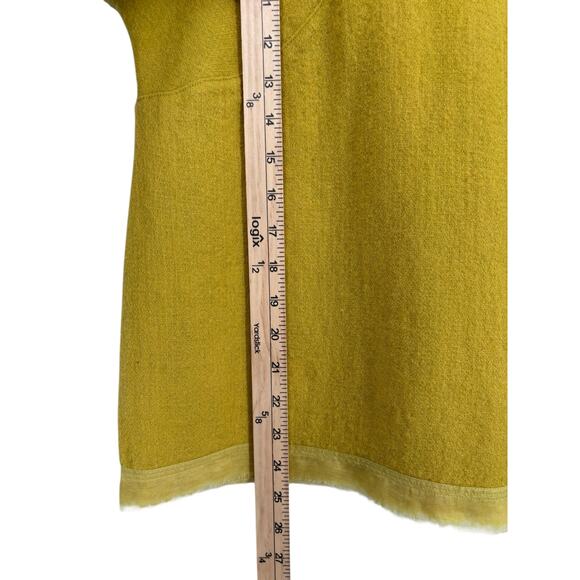 Lerario Beatriz 100% Wool Dolman Sleeve Top Chartreuse Size 10 Lagenlook Modern - Picture 8 of 10